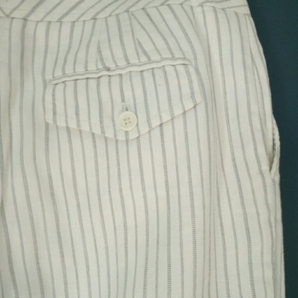 Gap White Pinstripe Linen Trouser pants - Picture 10 of 14